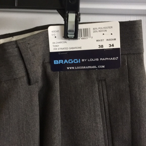 Brown pleated Dress Pant by Bragging - Picture 1 of 3